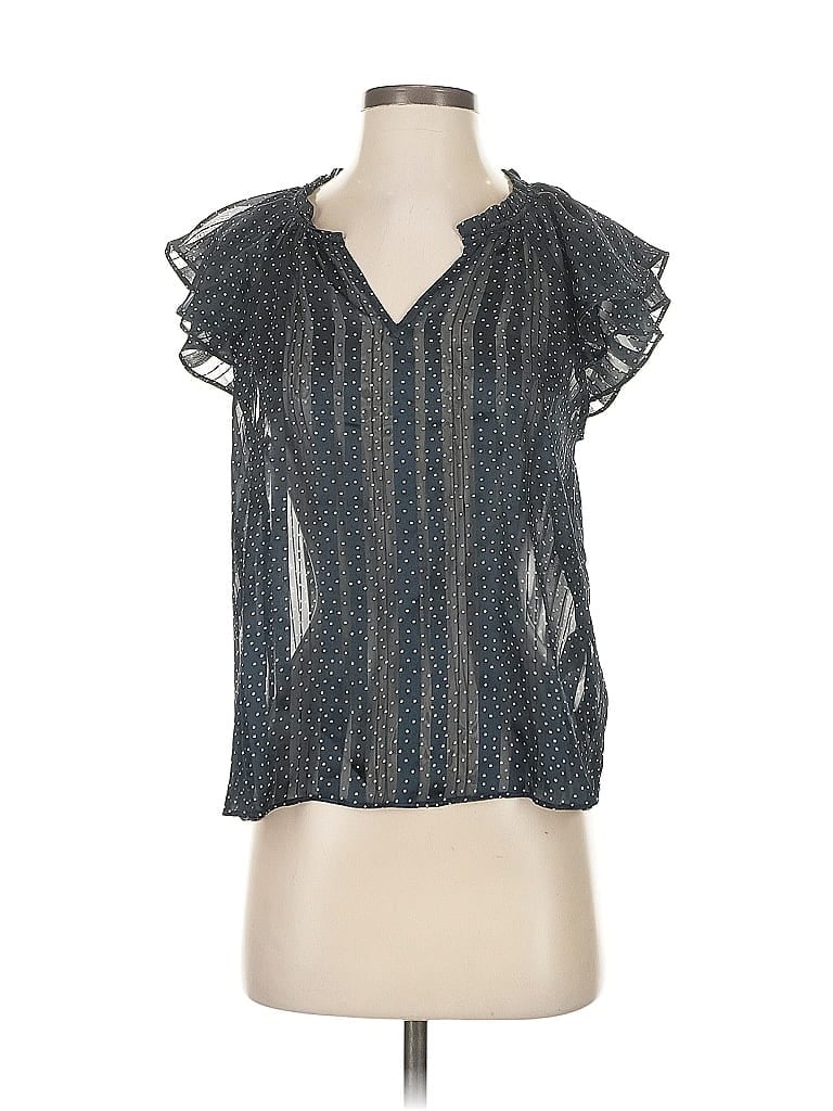 Pre-owned Banana Republic Factory Store Short Sleeve Blouse In Gray