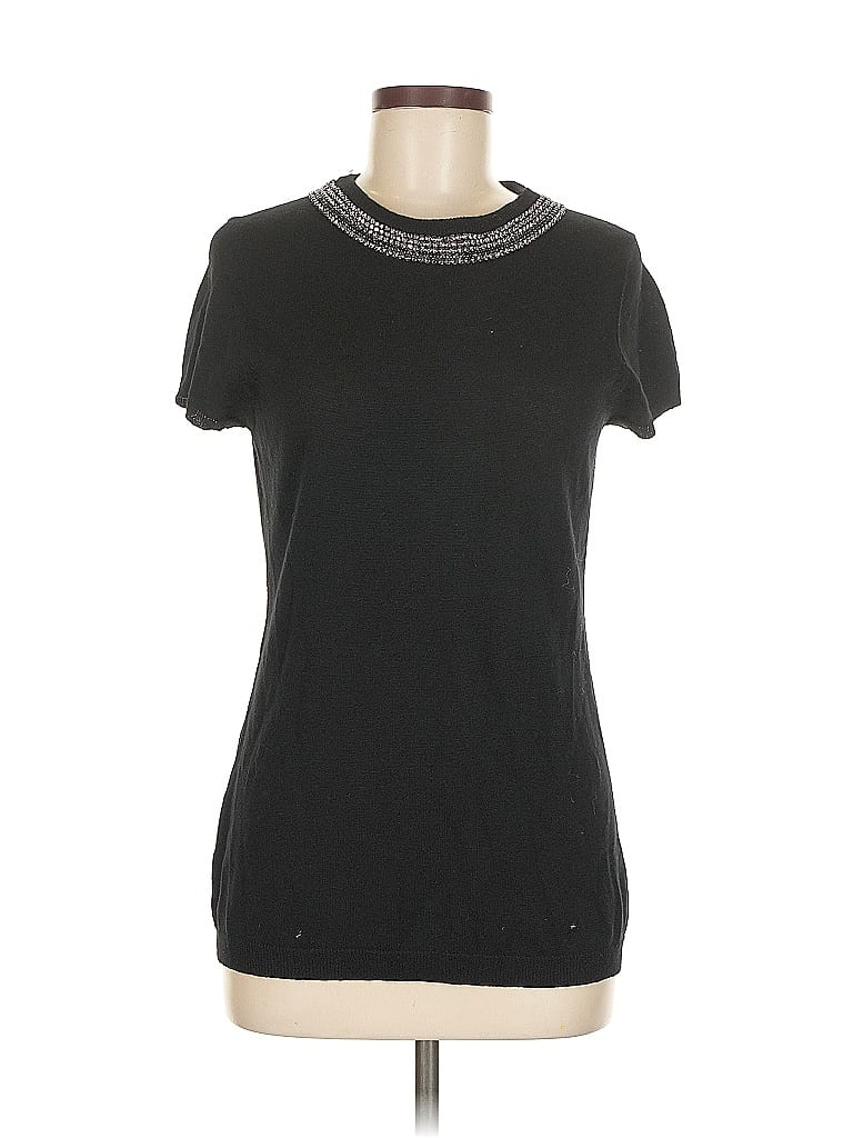 Pre-owned Bcbgmaxazria Wool Cardigan Sweater In Black