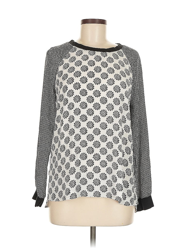 Pre-owned Ann Taylor Loft Long Sleeve Blouse In Gray