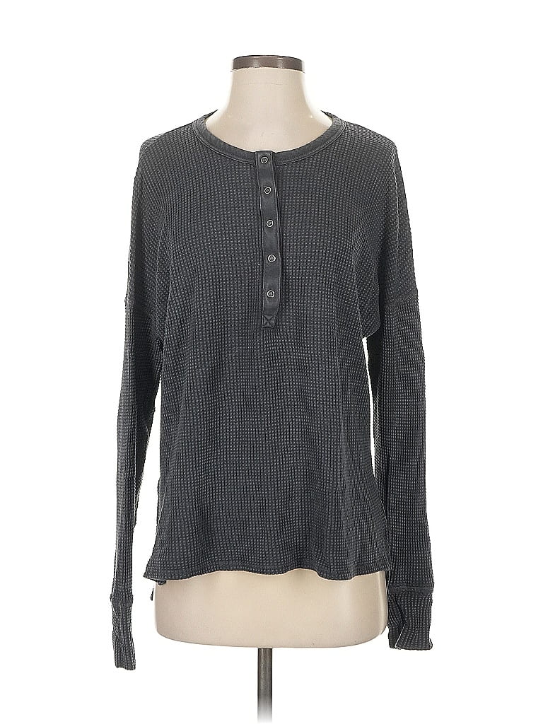 Pre-owned Offline By Aerie Long Sleeve Top Gray Crew Neck Tops