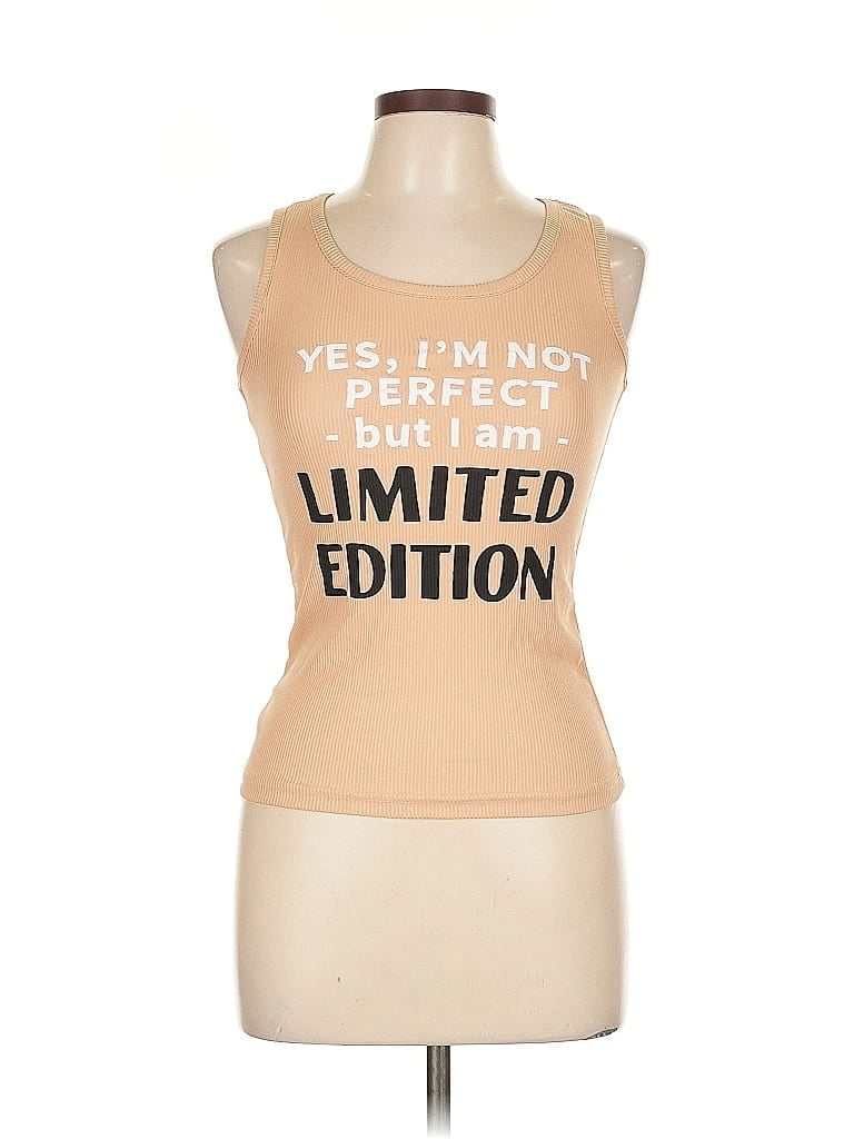 Pre-owned Assorted Brands Tank Top Tan Halter Neckline Tops In Brown