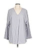Unbranded Gray 3/4 Sleeve Blouse Size L - photo 1