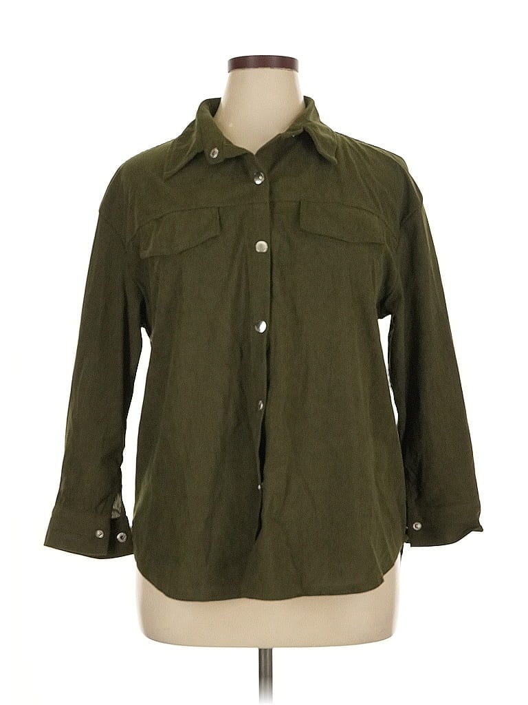 Pre-owned Shein Curve Jacket In Green