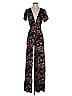 Reformation 100% Viscose Floral Black Jumpsuit Size 0 - photo 1
