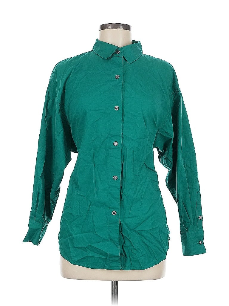 Pre-owned Banana Republic Factory Store 3/4 Sleeve Button Down Shirt In Green