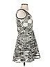 Parker 100% Silk Graphic Silver Ivory Cocktail Dress Size XS - photo 4