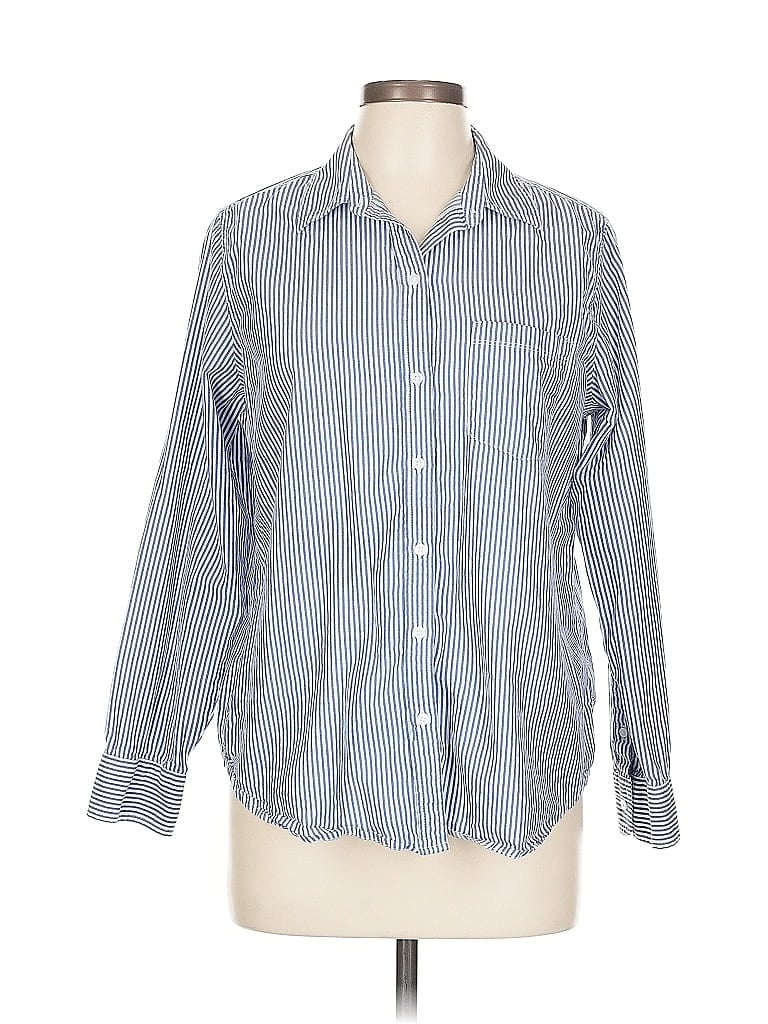 Pre-owned Old Navy Long Sleeve Button Down Shirt In Blue