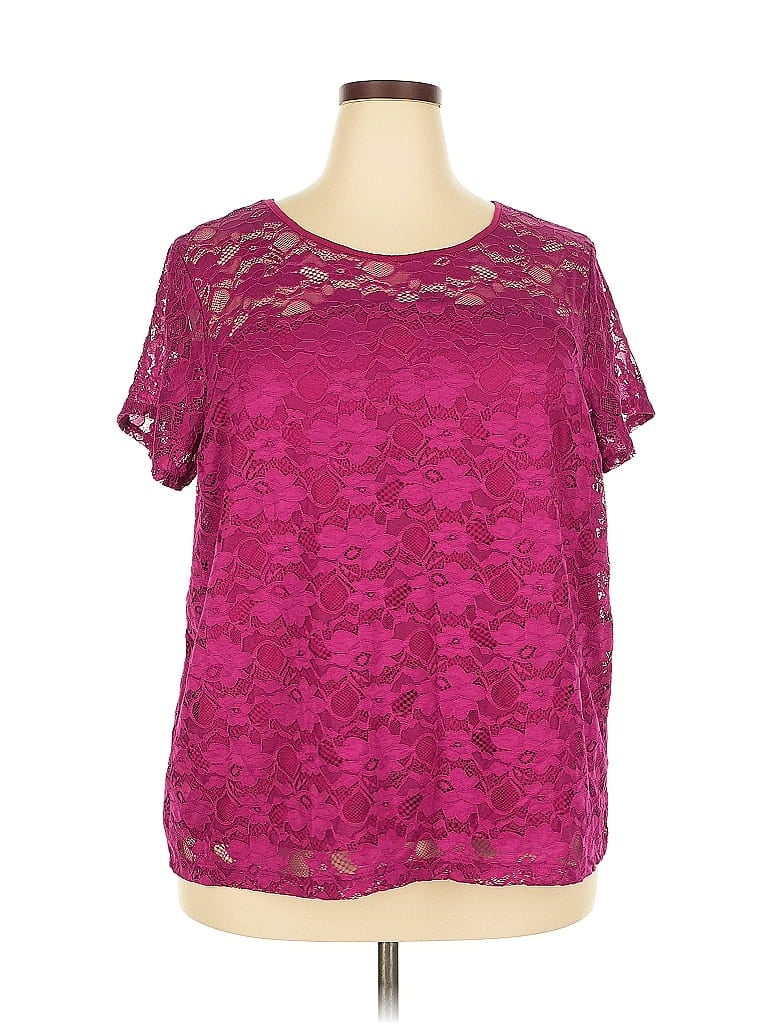 BOUTIQUE Pre-owned Short Sleeve Blouse In Burgundy