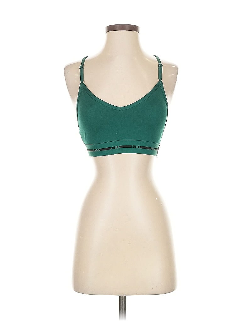Pre-owned Victoria's Secret Pink Sports Bra In Green