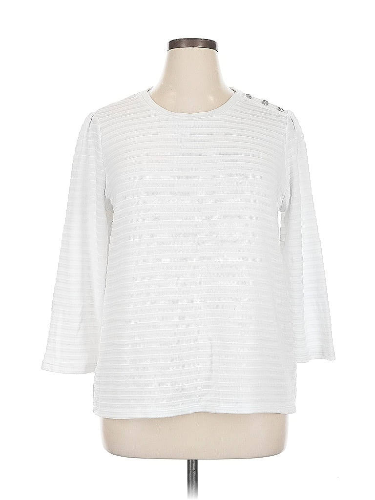 Pre-owned Liz Claiborne Pullover Sweater In White