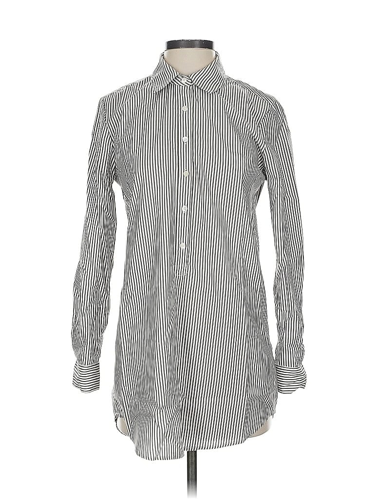 Pre-owned J. Mclaughlin Long Sleeve Button Down Shirt In Gray