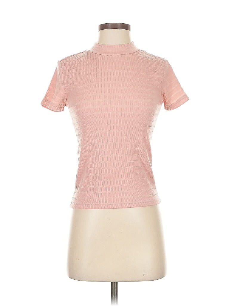 Pre-owned Vibe Sportswear Short Sleeve Turtleneck In Pink