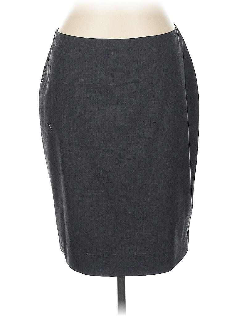 Pre-owned Theory Wool Skirt In Gray