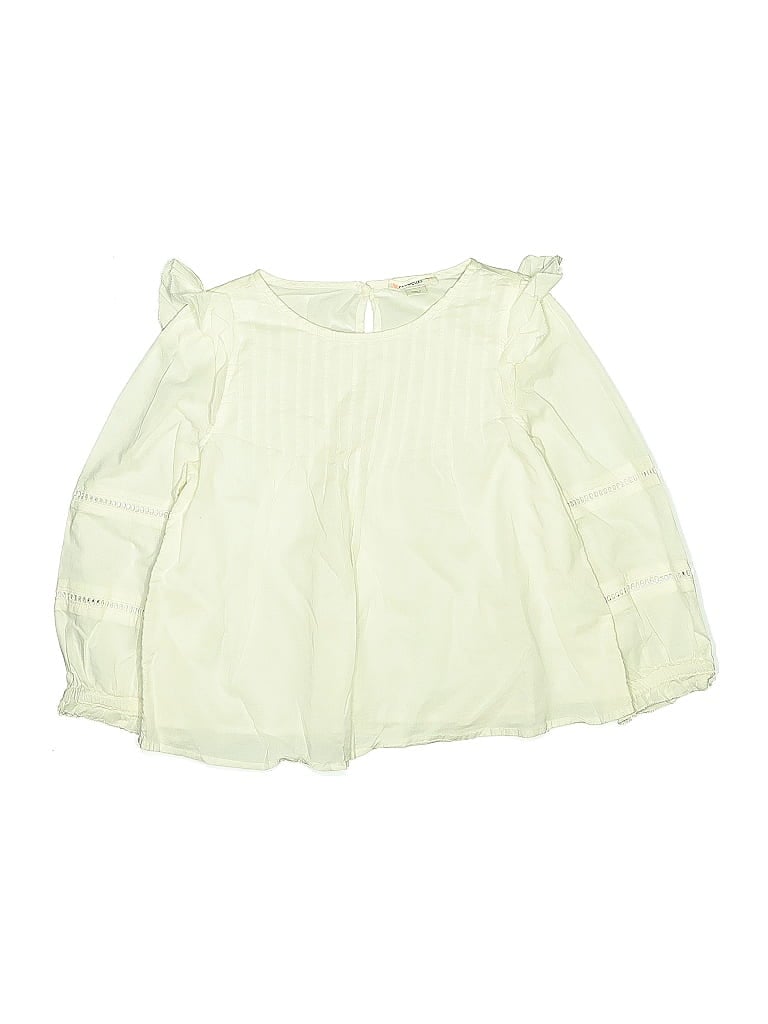 Pre-owned Crewcuts Kids' 3/4 Sleeve Blouse In Green