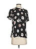 Ann Taylor LOFT 100% Polyester Floral Black Short Sleeve Blouse Size XS - photo 1
