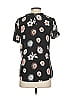 Ann Taylor LOFT 100% Polyester Floral Black Short Sleeve Blouse Size XS - photo 2