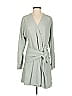 Tibi 100% Polyester Solid Gray Blue Chalky Drape Wrap Dress Size 4 - photo 1