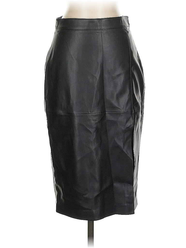 Pre-owned Mng Faux Leather Skirt In Black