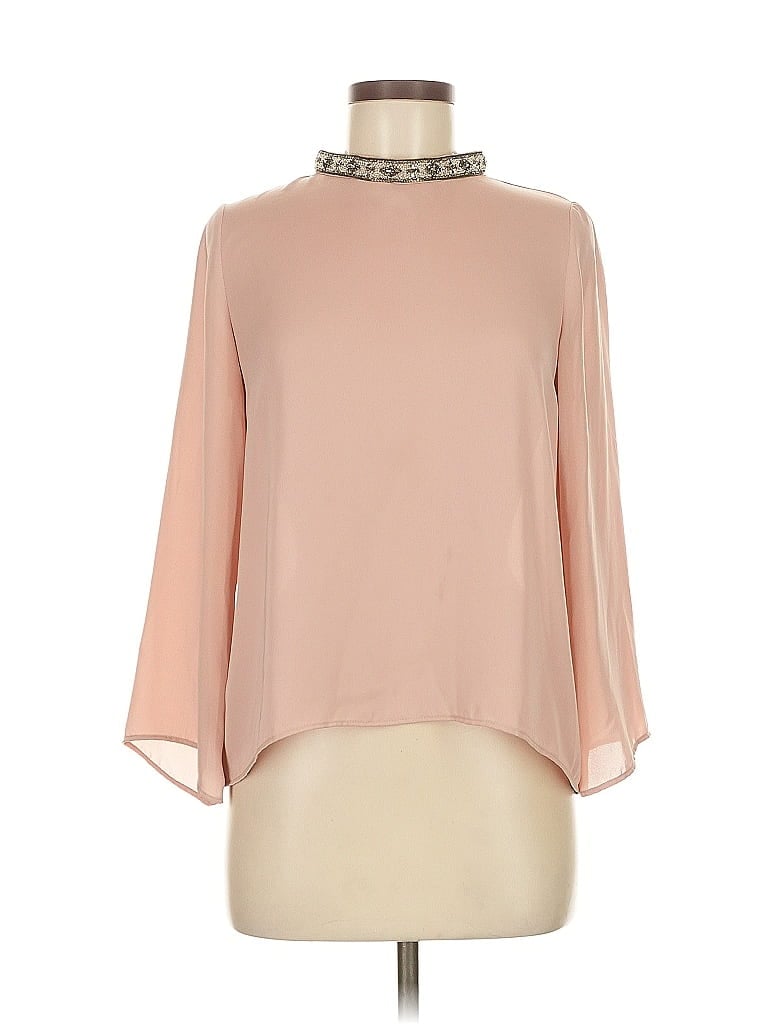 Pre-owned Zara Basic 3/4 Sleeve Blouse In Pink