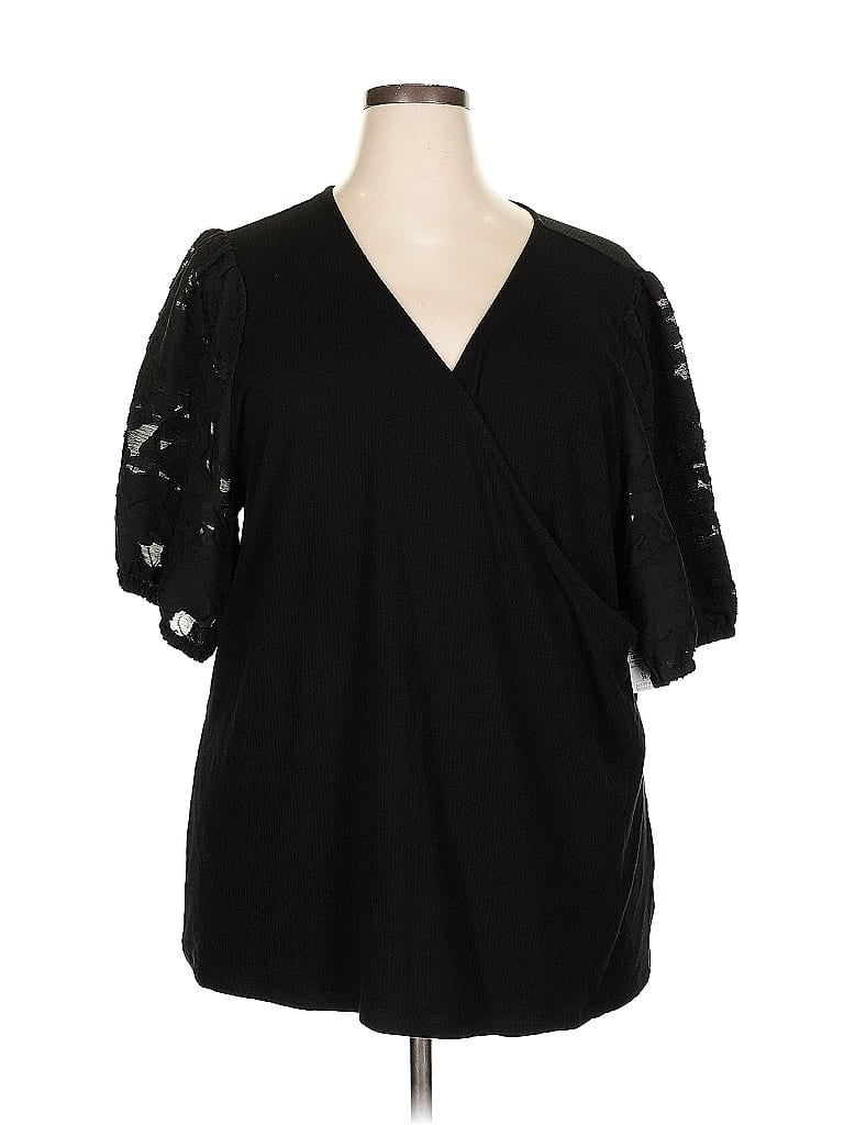 Pre-owned Torrid 3/4 Sleeve Blouse In Black