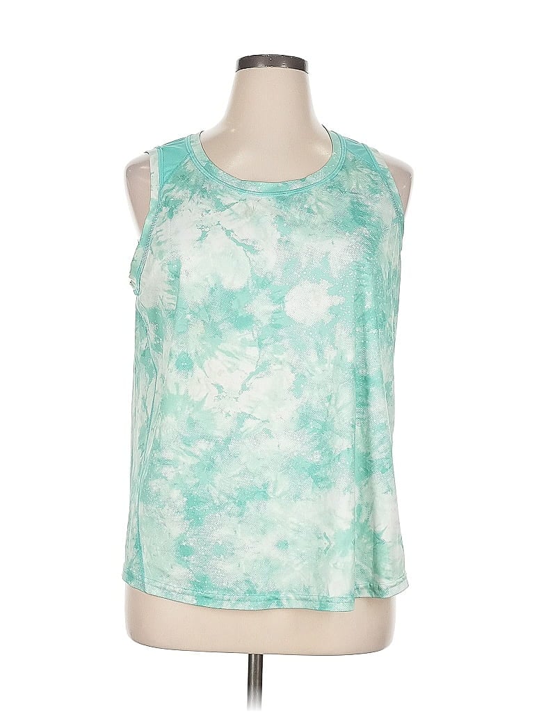 Pre-owned Tek Gear Tank Top Green Halter Neckline Tops