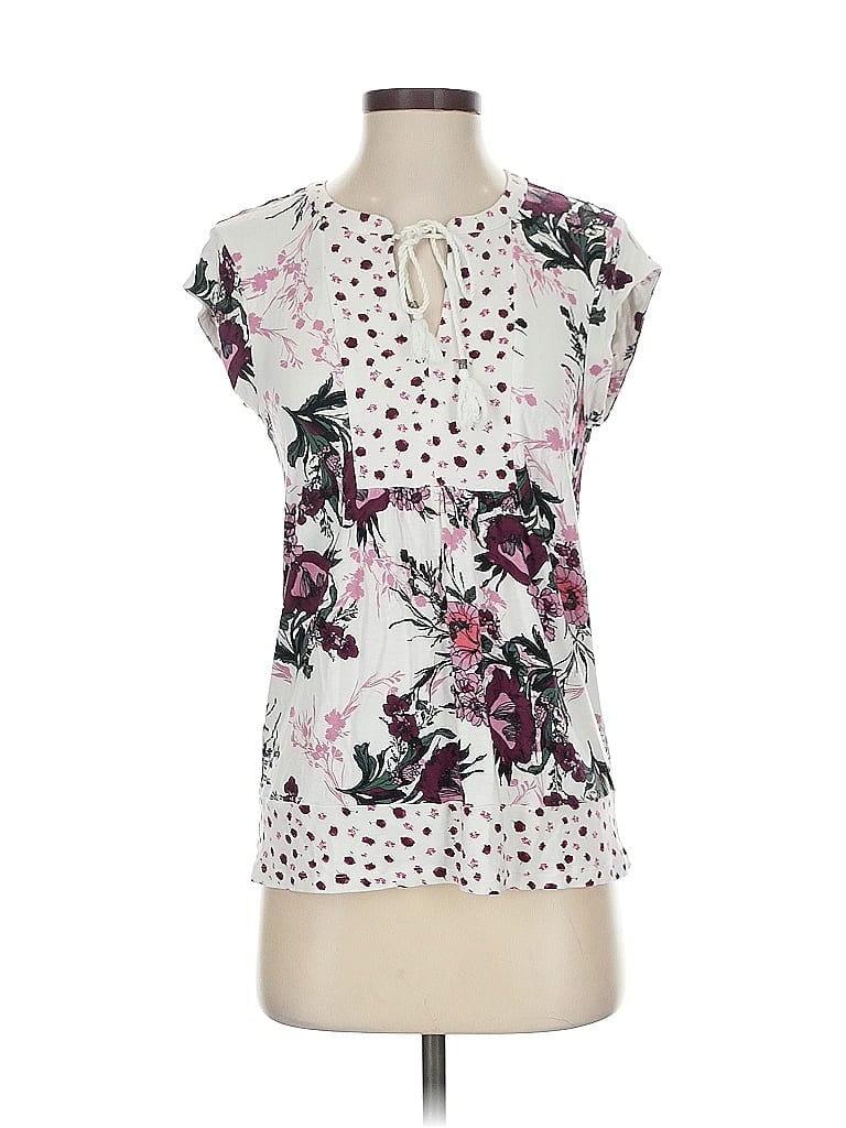 Pre-owned Les Serein Short Sleeve Blouse In White