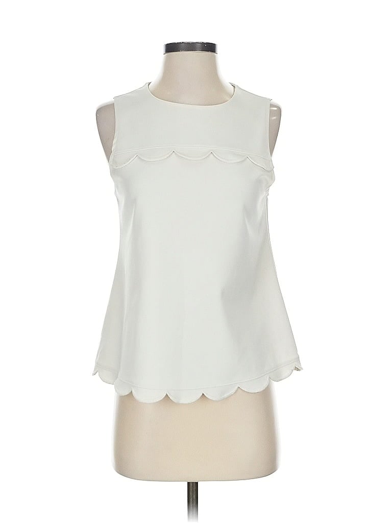Pre-owned Ann Taylor Sleeveless Blouse In White