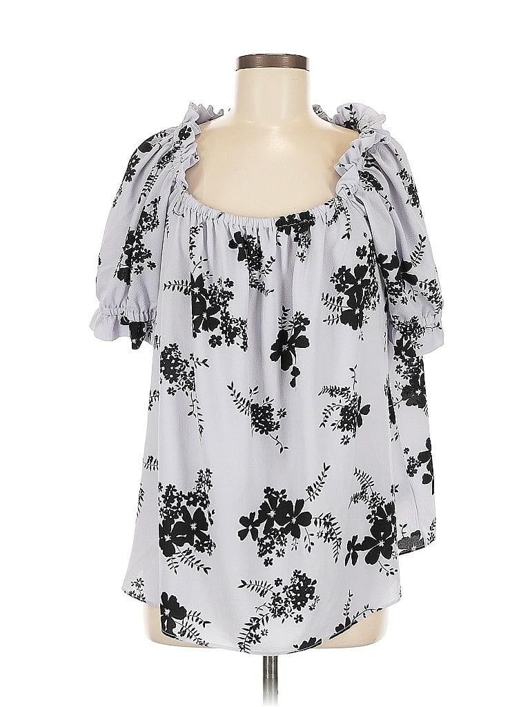 Pre-owned Michael Michael Kors Short Sleeve Blouse In Silver