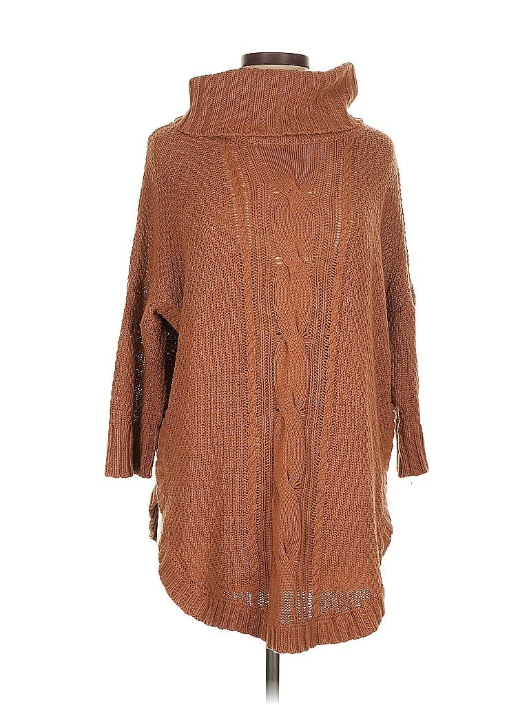 Pre-owned Express Poncho In Brown