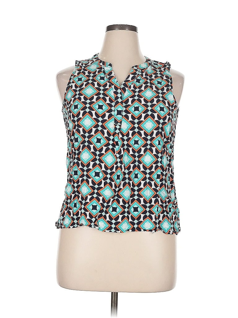 CROWN & IVY Pre-owned Sleeveless Blouse In Blue