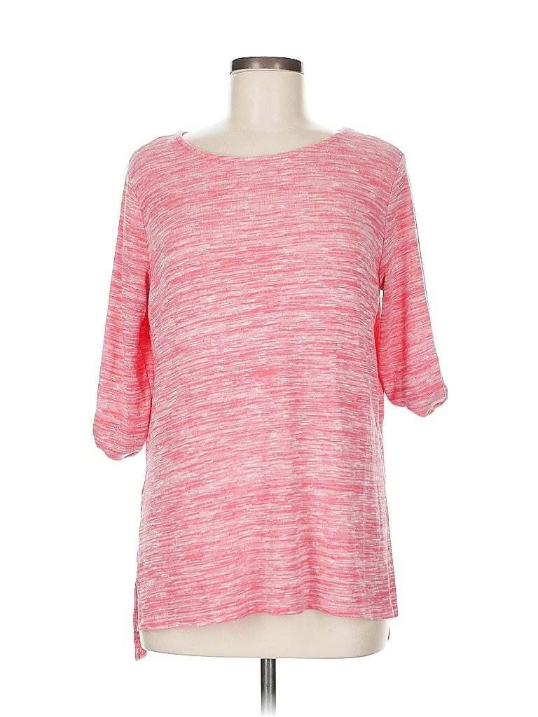 Pre-owned M&s Collection 3/4 Sleeve Top Pink Boatneck Tops