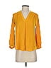 Vince Camuto 100% Polyester Yellow 3/4 Sleeve Blouse Size XXS - photo 1
