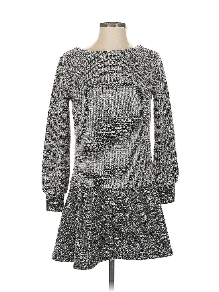 Pre-owned Ann Taylor Loft Long Sleeve Top Gray Boatneck Tops