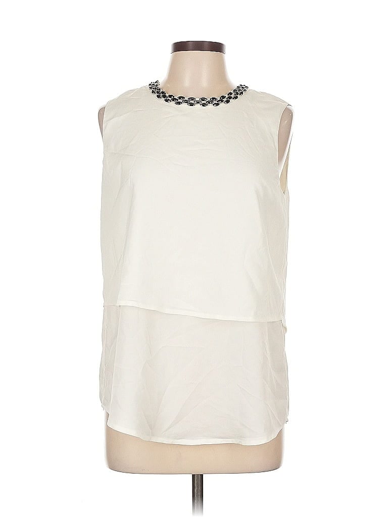 Pre-owned Calvin Klein Sleeveless Blouse In White