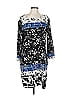 BCBGMAXAZRIA Print Blue Casual Dress Size L - photo 1