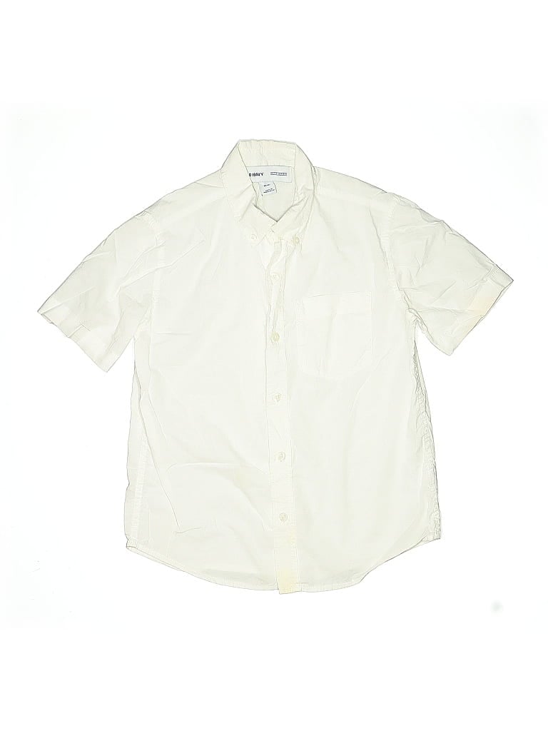 Pre-owned Old Navy Kids' Short Sleeve Button Down Shirt In White