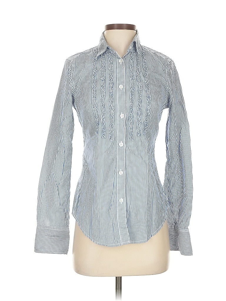 Pre-owned American Eagle Outfitters Long Sleeve Button Down Shirt In Blue
