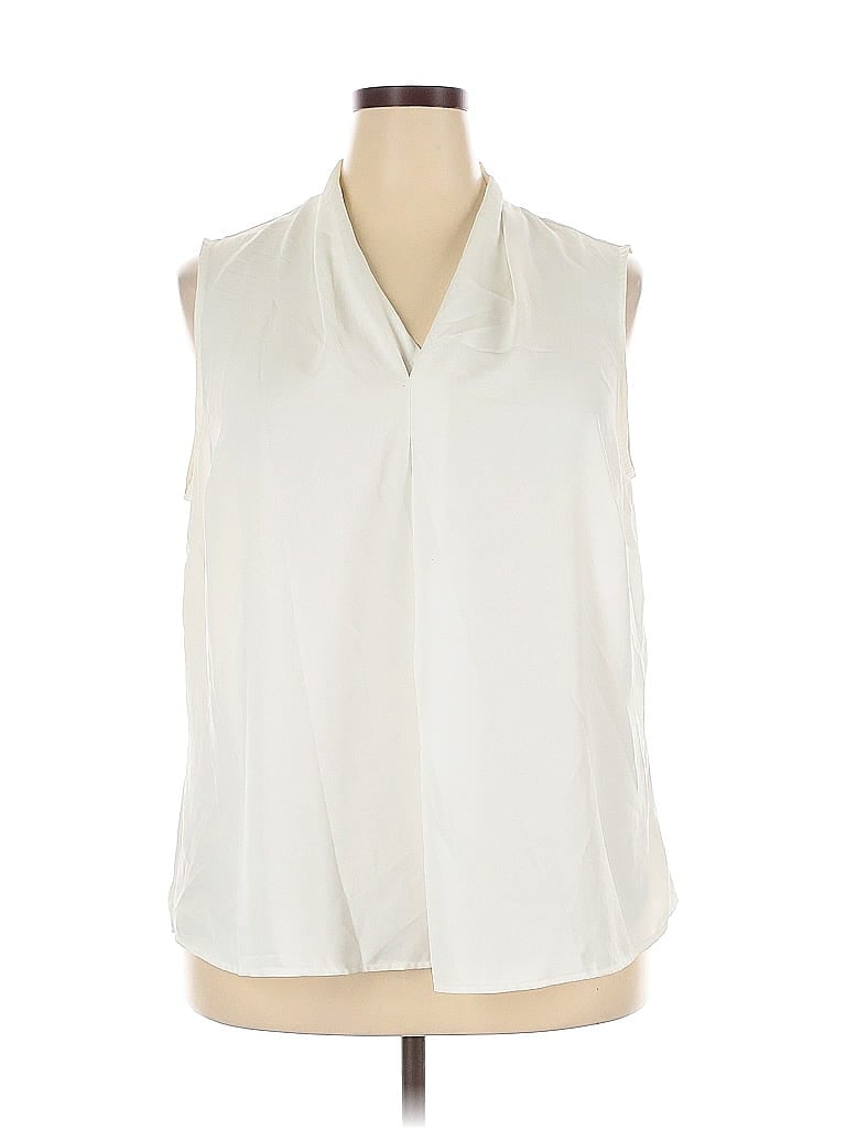 BAR III Pre-owned Sleeveless Blouse In White