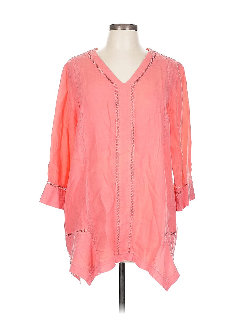 Pre-owned Soft Surroundings 3/4 Sleeve Blouse In Pink