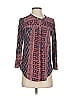 Lucky Brand Print Blue Long Sleeve Top Size S - photo 1