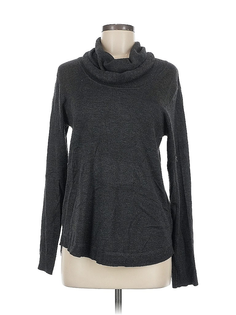 Pre-owned Cable & Gauge Turtleneck Sweater In Gray