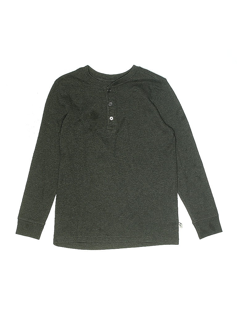 Pre-owned Tommy Bahama Kids' Long Sleeve Henley Shirt In Gray