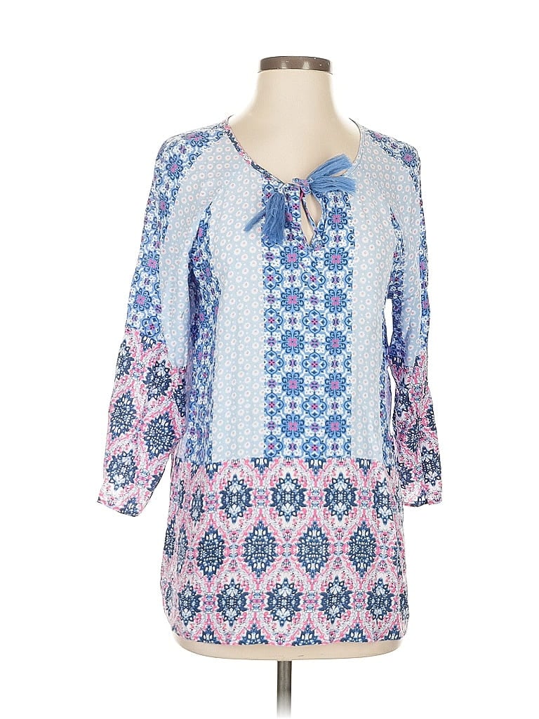 Pre-owned Tribal Jeans 3/4 Sleeve Blouse In Blue