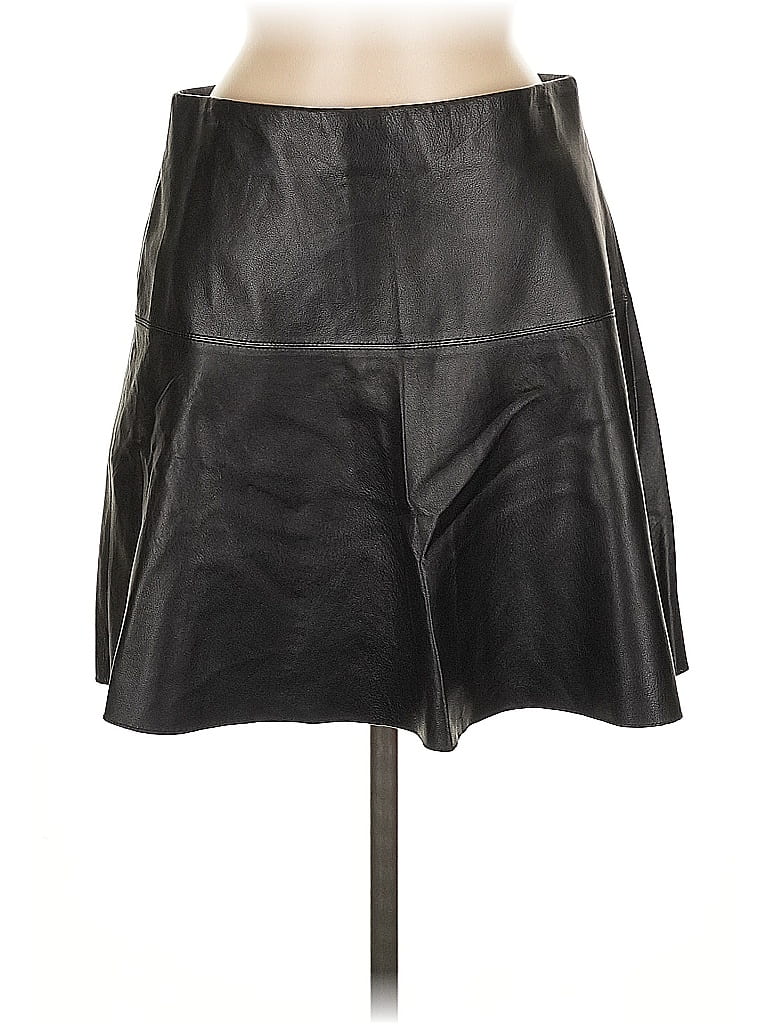 Pre-owned Vince Faux Leather Skirt In Black
