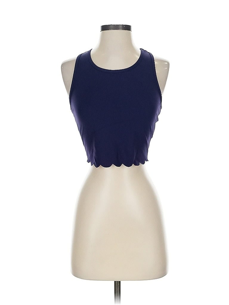 Pre-owned Unbranded Tank Top Blue Halter Neckline Tops