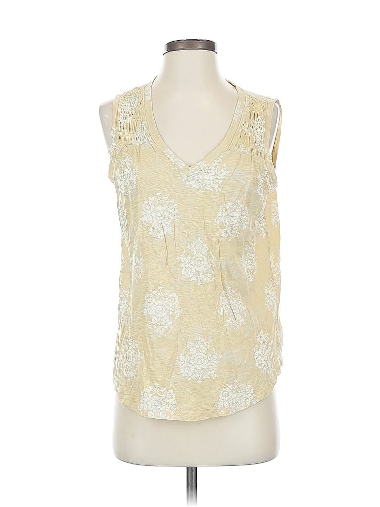 Pre-owned Lucky Brand Sleeveless Blouse In Yellow