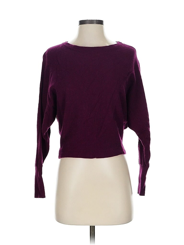 Pre-owned Bcbgmaxazria Wool Pullover Sweater In Purple