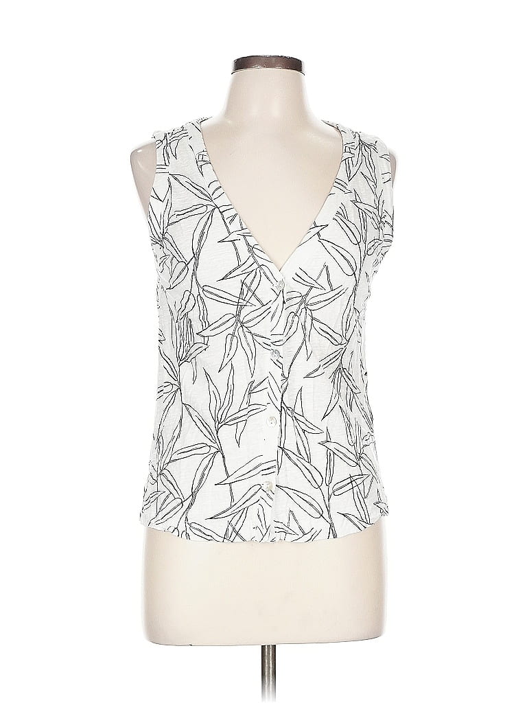 Pre-owned Cynthia Rowley Tjx Sleeveless Blouse In White