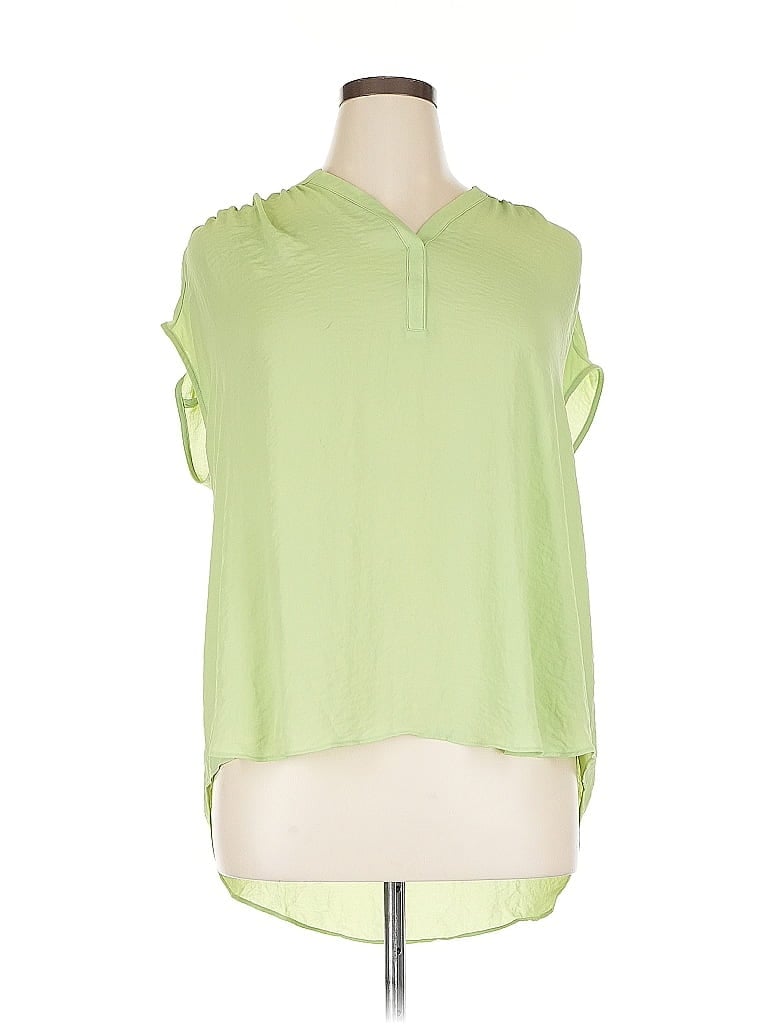 Pre-owned Worthington Short Sleeve Blouse In Green