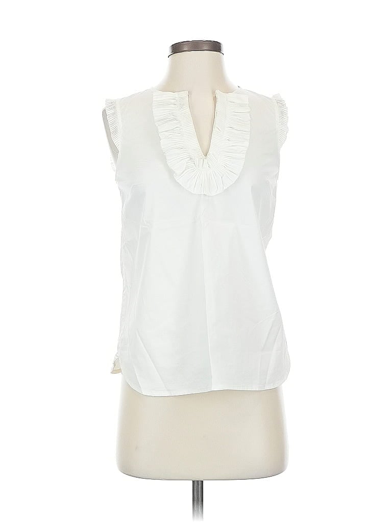 Pre-owned J.crew Factory Store Sleeveless Blouse In White